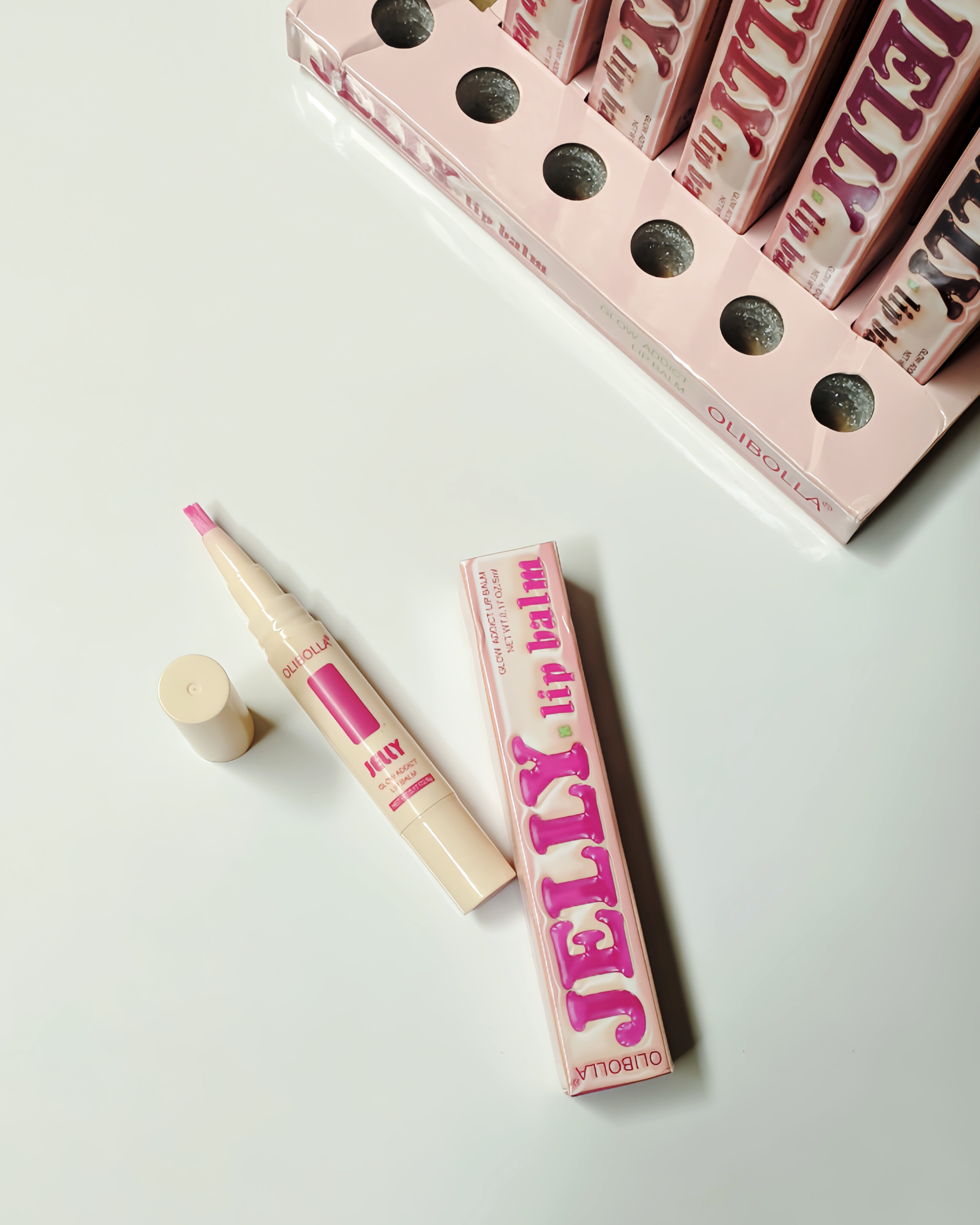 لیپ بالم ژله‌ای OLIBOLLA مدل Lip Tint Marker، بافت سبک و براق با ۶ رنگ جذاب