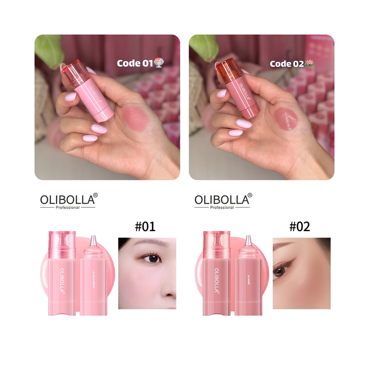 رژگونه مایع دکمه ای اولیبولا OLIBOLLA فید راحت و پیگمنت فوقالعاده بالا
