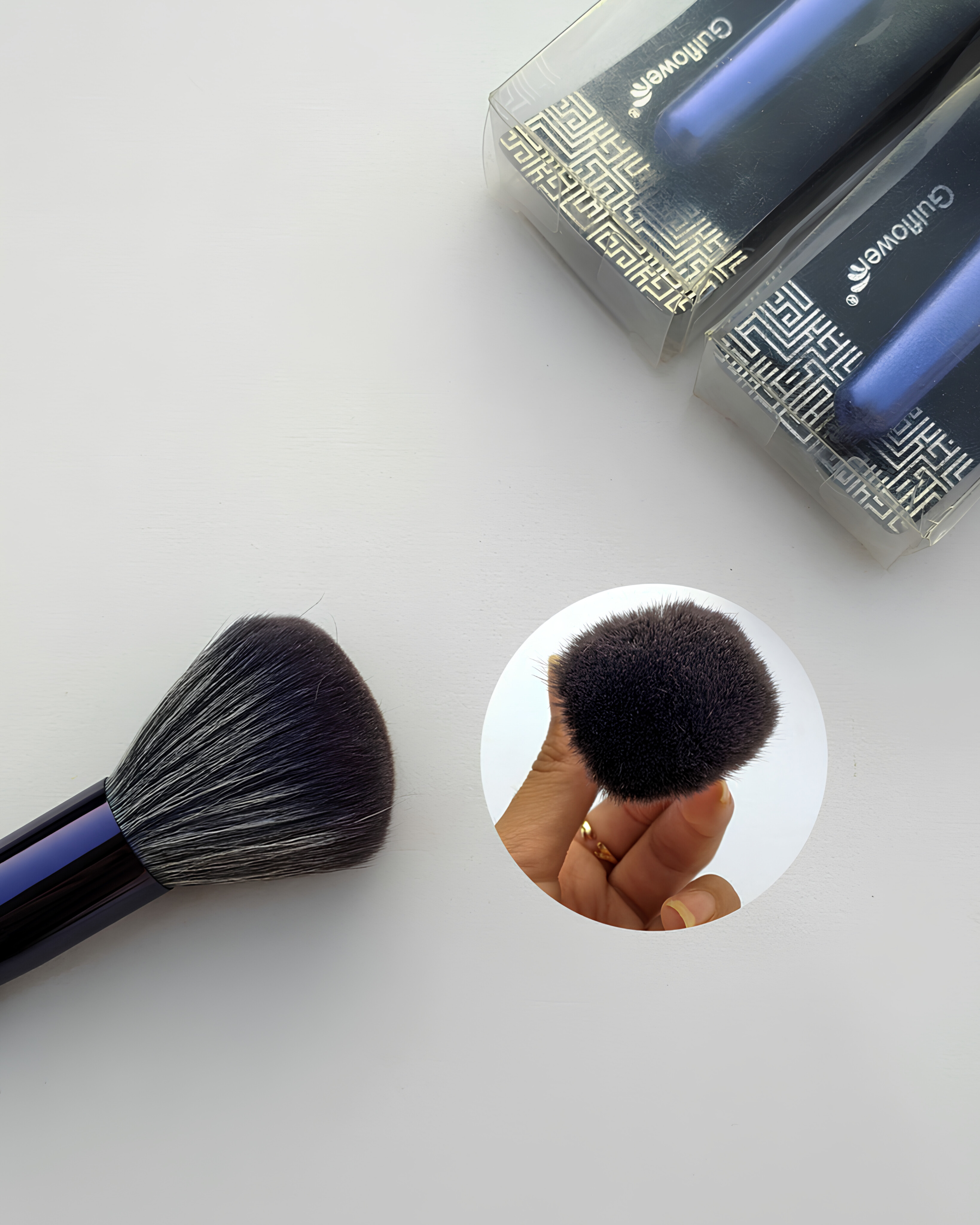 براش تکی کرمپودر ،رژگونه مایع و محصولات پودری GulFlower پرتراکم و بدون ریزش
