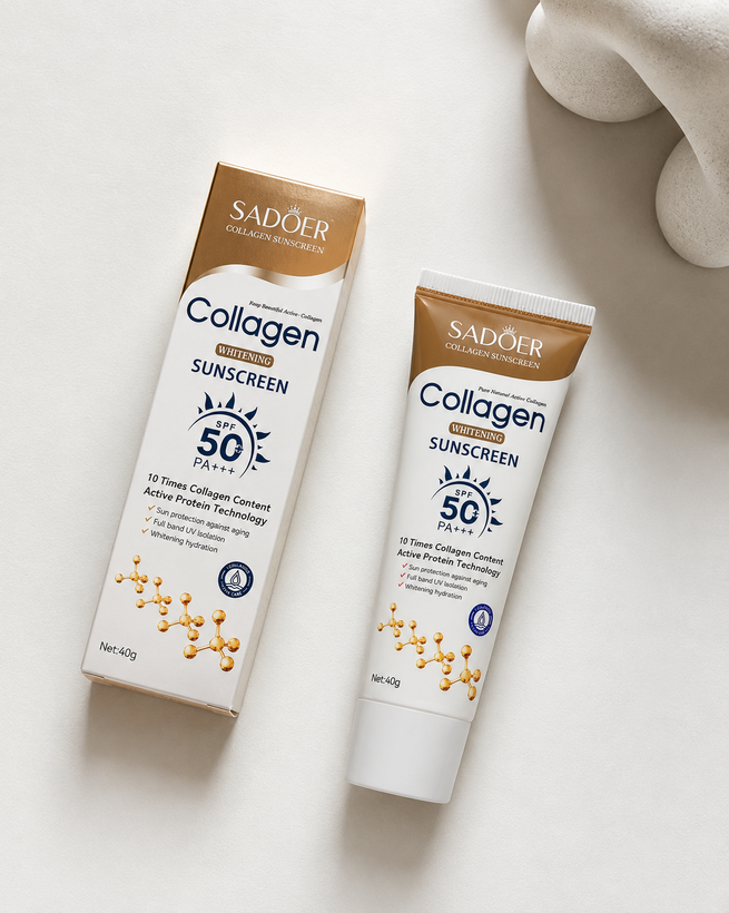 ضدآفتاب کلاژن سادور +++SPF+50,PA مدل محافظت و رطوبترسانی پوست حجم 40گرمی